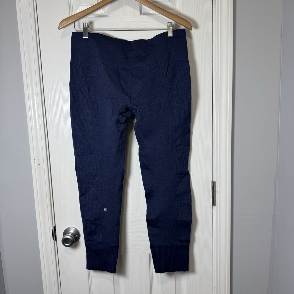 Lululemon Women's 12 Ribbed High Waist Cuffed Navy Thick Leggings 32x25